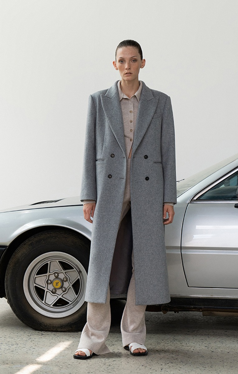 HAILEY DOUBLE-BREASTED WOOL COAT (GREY)